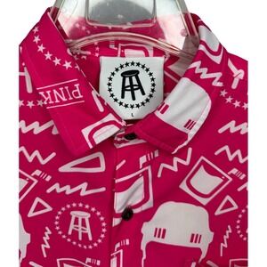 Pink Whitney Barstool Sports TropicalBros Mens Large Pink Button Down Shirt